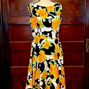 Flowered fit and flare dress.